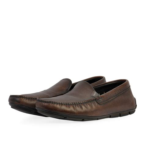 brown prada loafers mens|Prada men's moccasins.